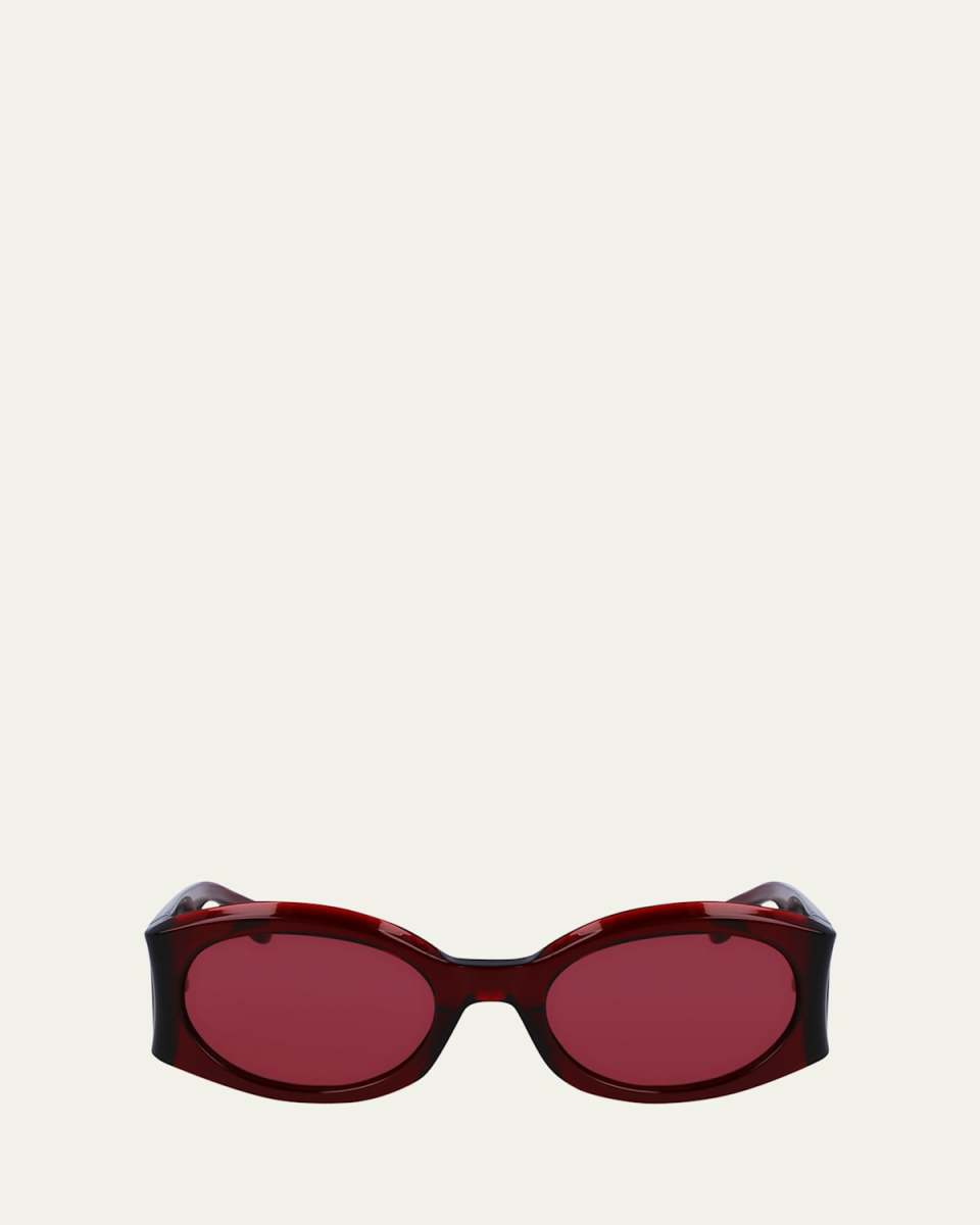Sculptural Plastic Oval Sunglasses